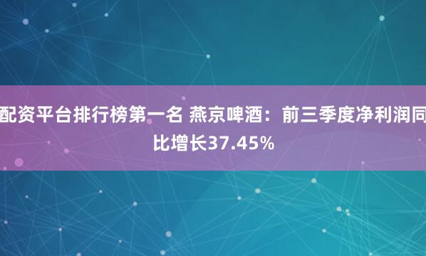 配资平台排行榜第一名 燕京啤酒:前三季度净利润同比增长37.45%