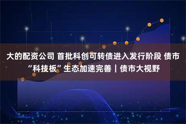 大的配资公司 首批科创可转债进入发行阶段 债市“科技板”生态加速完善｜债市大视野